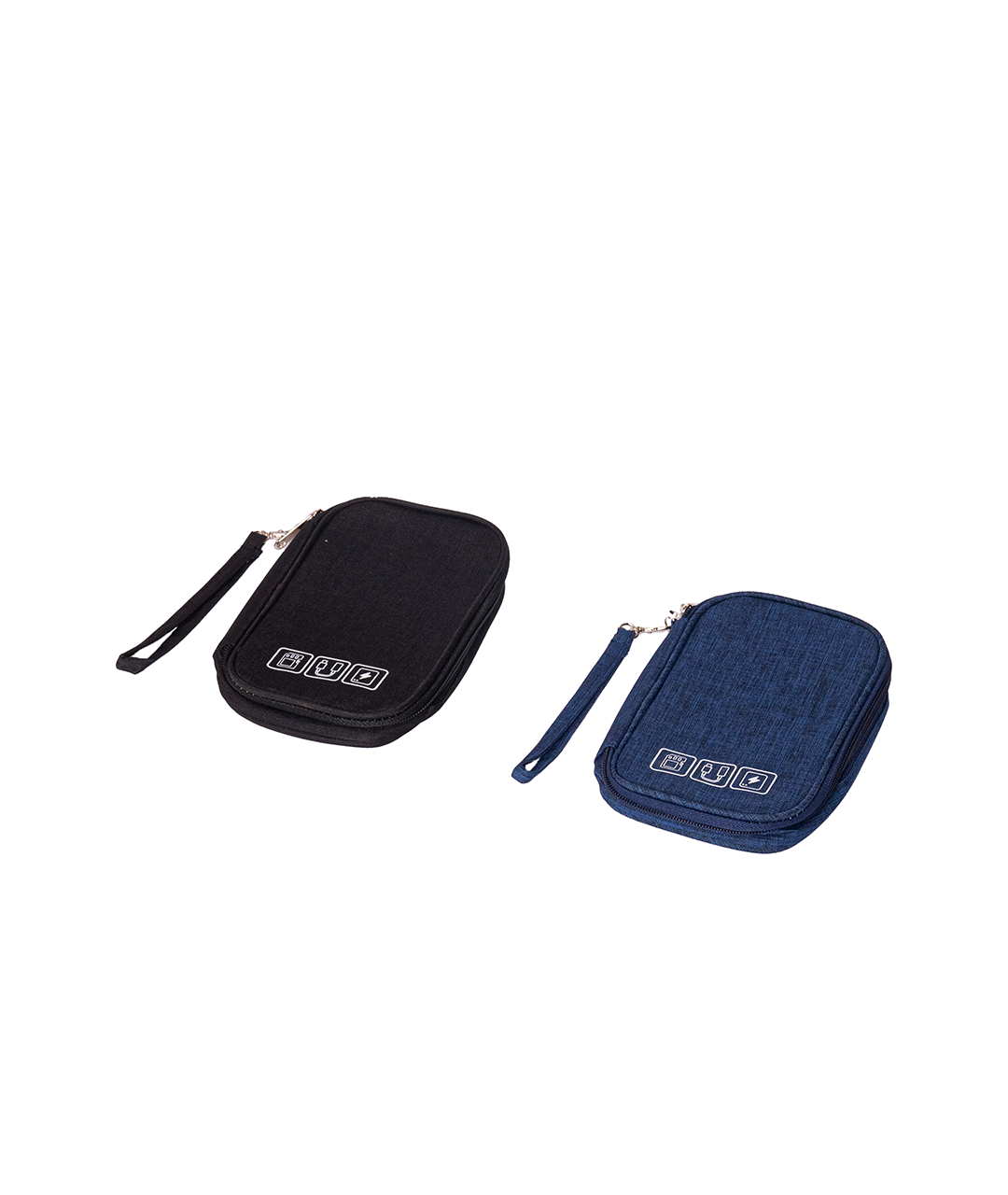 Cable Organizer Bag in Black and Navy Blue