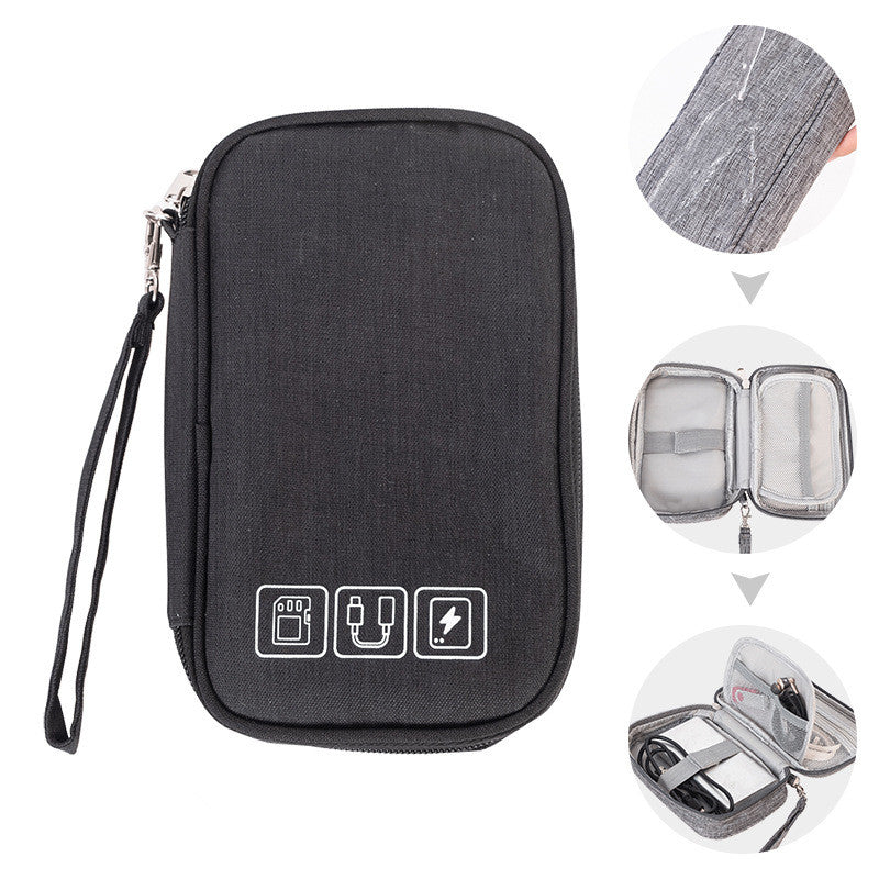 Cable Organizer Bag in Black and Navy Blue
