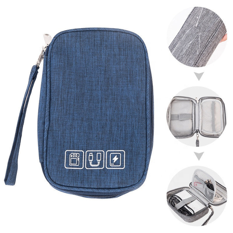 Cable Organizer Bag in Black and Navy Blue