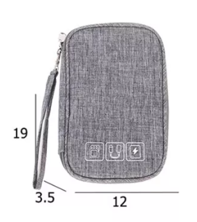 Cable Organizer Bag in Black and Navy Blue