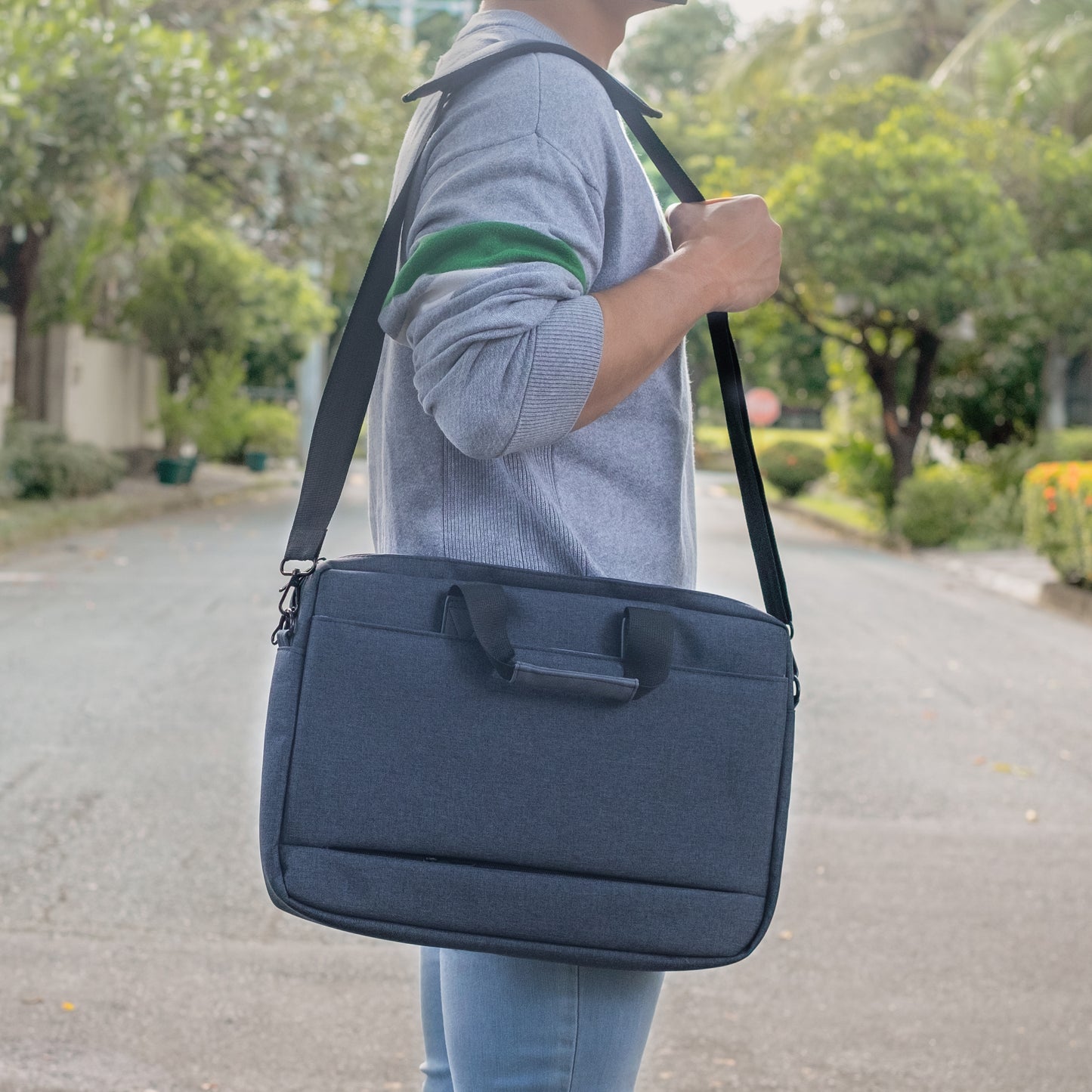 The Serena Laptop Bag in Navy Blue ( 2 sizes: 14" & 18" )